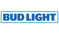 Logo of Bud Light, designed for trivia nights, featuring white text on a blue background with a white border.
